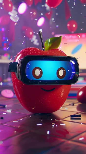 3d cartoon apple