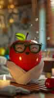 Free photo 3d cartoon apple