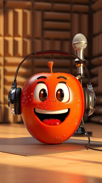 Free photo 3d cartoon apple