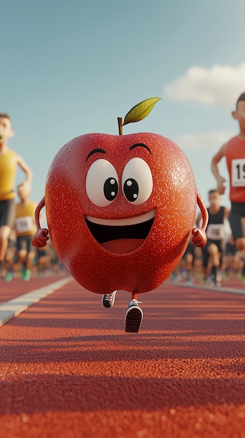 3d cartoon apple