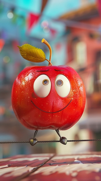 Free Photo 3d cartoon apple