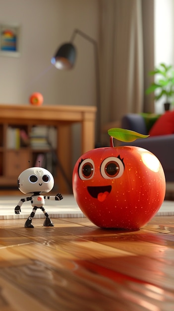 Free photo 3d cartoon apple