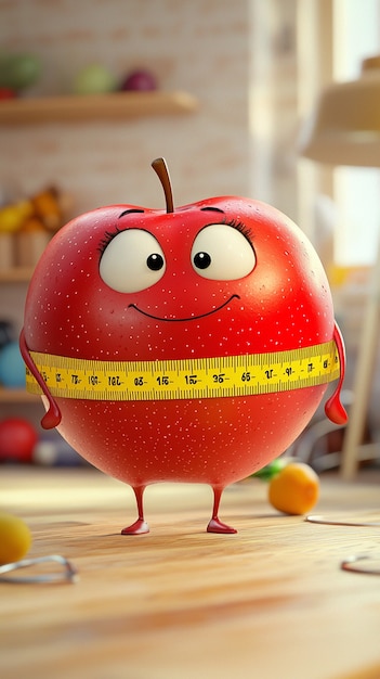 3d cartoon apple