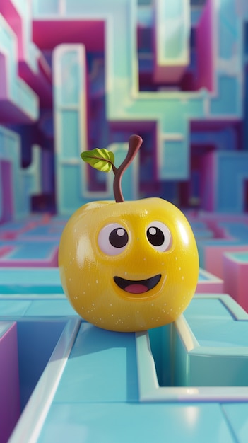 3d cartoon apple