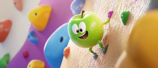 Free photo 3d cartoon apple