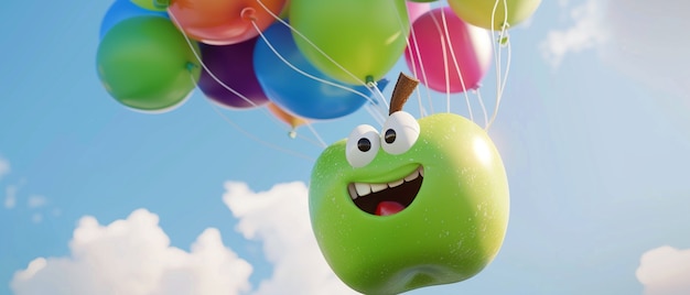 3d cartoon apple