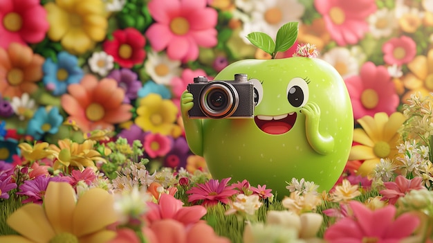 3d cartoon apple