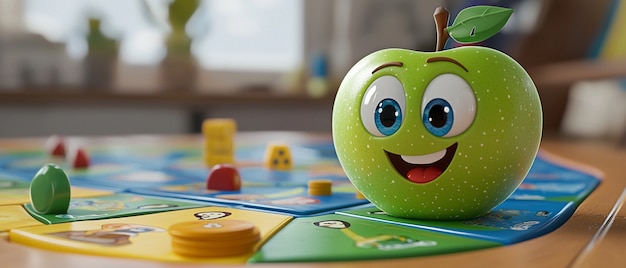 Free photo 3d cartoon apple