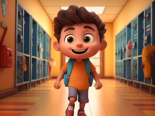 Free photo 3d cartoon back to school