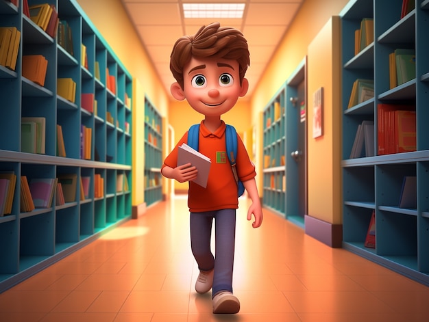 Free Photo 3d cartoon back to school