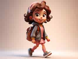 Free photo 3d cartoon back to school