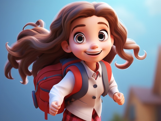 Free photo 3d cartoon back to school