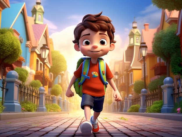 3d cartoon back to school