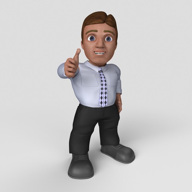 3D Cartoon Business Character