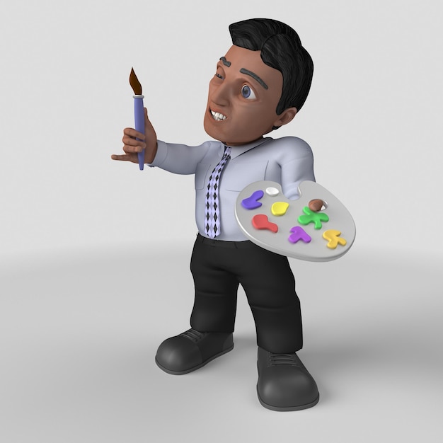 Free Photo 3d cartoon business character