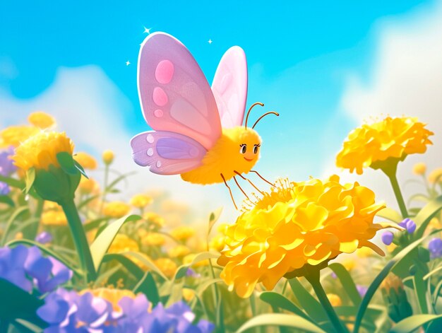 3d cartoon butterfly illustration