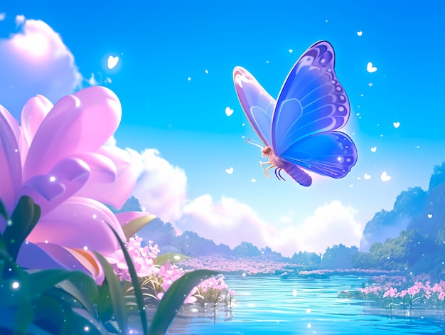 Free photo 3d cartoon butterfly illustration