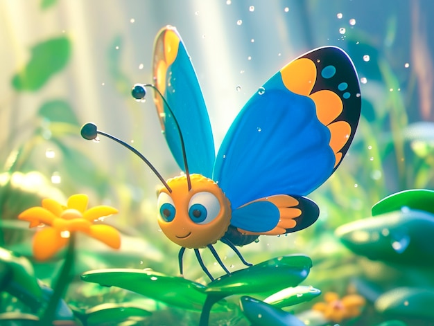 3d cartoon butterfly illustration