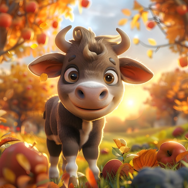 3d cartoon cow illustration