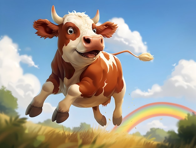 3d cartoon cow illustration