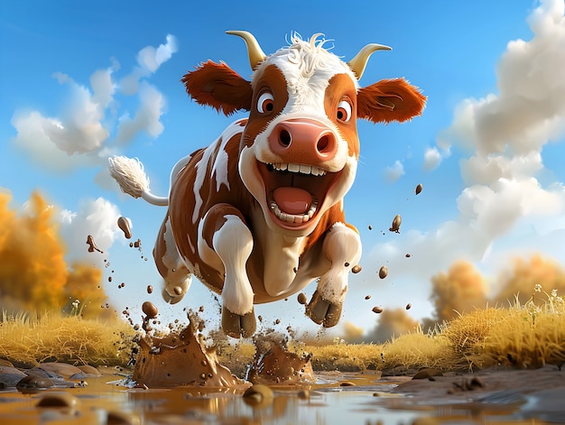 3d cartoon cow illustration