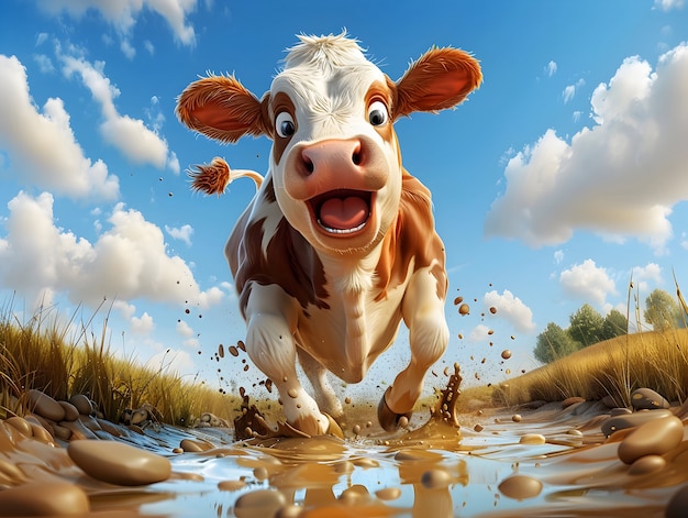 3d cartoon cow illustration