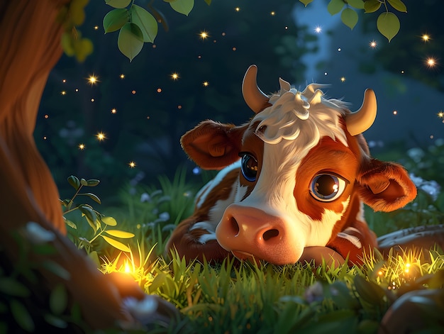 3d cartoon cow illustration