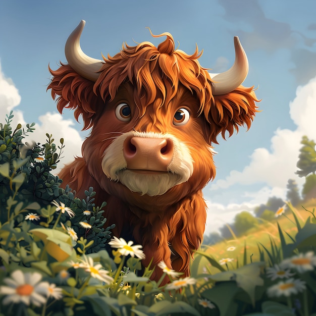 Free Photo 3d cartoon cow illustration