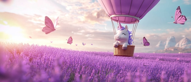 Free Photo 3d cartoon cute unicorn