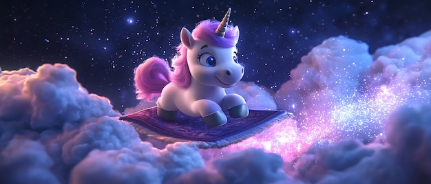 3d cartoon cute unicorn