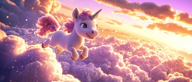 3d cartoon cute unicorn