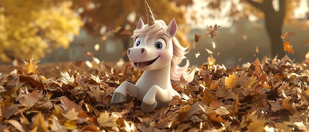 3d cartoon cute unicorn