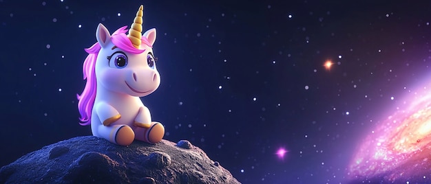 3d cartoon cute unicorn