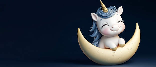 Free photo 3d cartoon cute unicorn