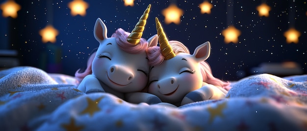 3d cartoon cute unicorn