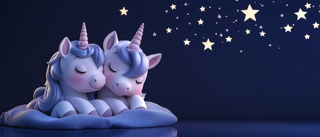 Free photo 3d cartoon cute unicorn