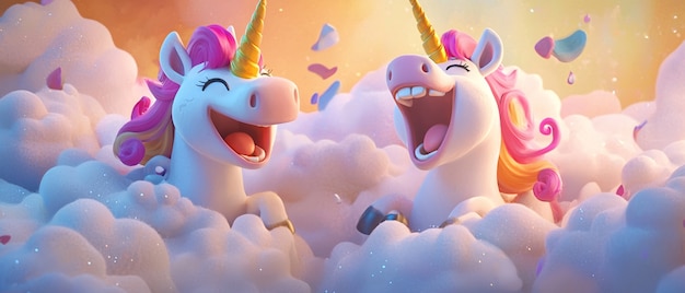 Free Photo 3d cartoon cute unicorn