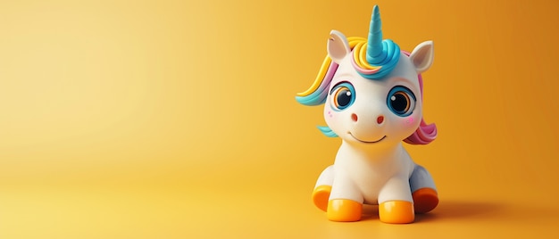 Free photo 3d cartoon cute unicorn