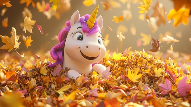 3d cartoon cute unicorn