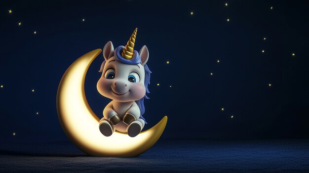 3d cartoon cute unicorn