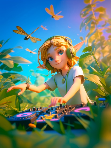 Free Photo 3d cartoon dj illustration