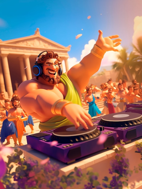 Free Photo 3d cartoon dj illustration