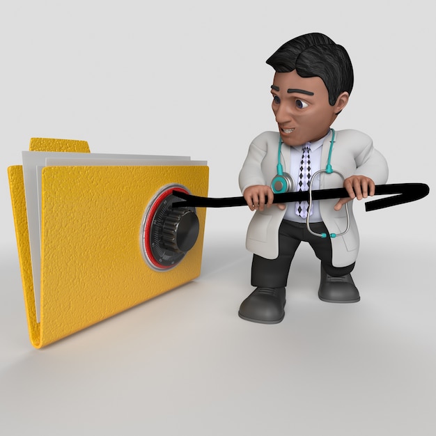 Free photo 3d cartoon doctor character