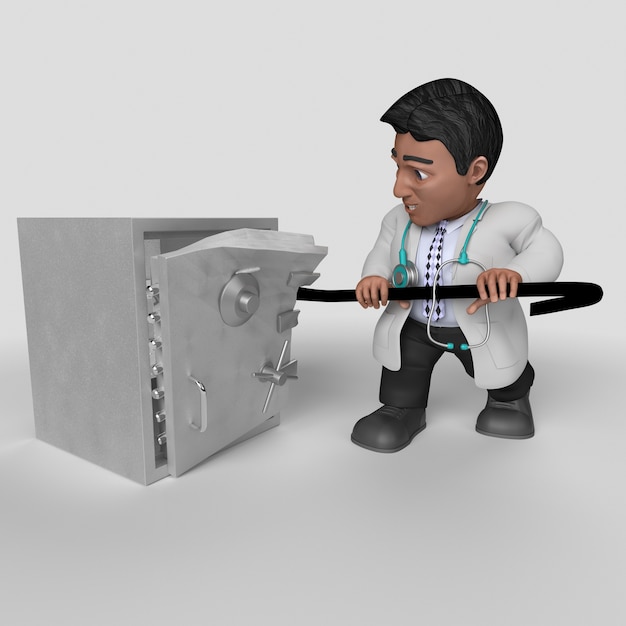 3D Cartoon Doctor Character