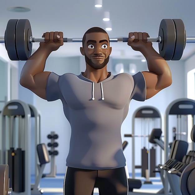 3d cartoon fitness man