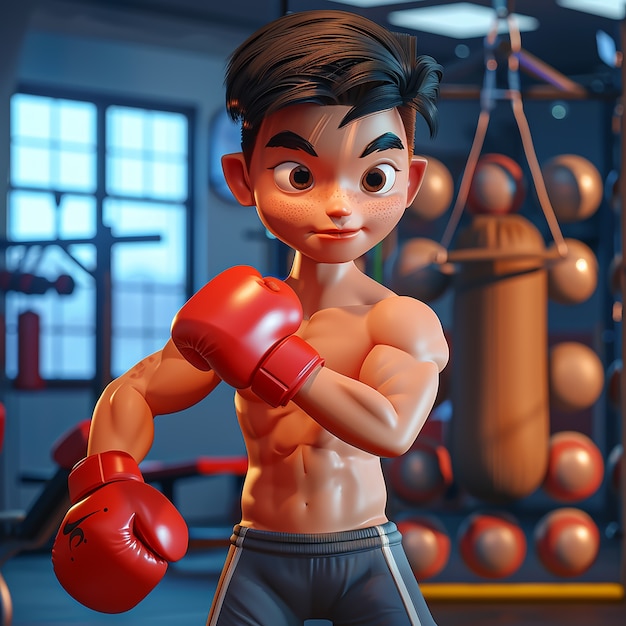 3d cartoon fitness man