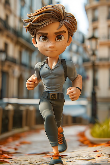 3d cartoon fitness man