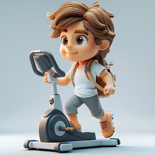 Free photo 3d cartoon fitness man