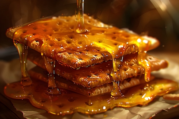 3d cartoon honey drips and splashes