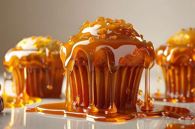 3d cartoon honey drips and splashes